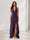 Sheath/Column Halter Ruffle Maxi Dresses Long Bridesmaid Dresses with Split Side