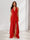 Sheath/Column Halter Ruffle Maxi Dresses Long Bridesmaid Dresses with Split Side