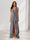 Sheath/Column Halter Ruffle Maxi Dresses Long Bridesmaid Dresses with Split Side