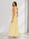 Sheath/Column Cowl Neck Sleeveless Ruffle Maxi Dresses Long Bridesmaid Dresses