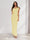 Sheath/Column Cowl Neck Sleeveless Ruffle Maxi Dresses Long Bridesmaid Dresses