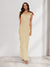 Sheath/Column Cowl Neck Sleeveless Ruffle Maxi Dresses Long Bridesmaid Dresses