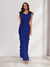 Sheath/Column Cowl Neck Sleeveless Ruffle Maxi Dresses Long Bridesmaid Dresses
