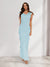 Sheath/Column Cowl Neck Sleeveless Ruffle Maxi Dresses Long Bridesmaid Dresses