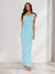 Sheath/Column Cowl Neck Sleeveless Ruffle Maxi Dresses Long Bridesmaid Dresses