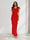 Sheath/Column Cowl Neck Sleeveless Ruffle Maxi Dresses Long Bridesmaid Dresses