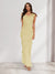 Sheath/Column Cowl Neck Sleeveless Ruffle Maxi Dresses Long Bridesmaid Dresses