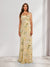 Sheath/Column Tie Straps Sleeveless Printed Floral Bridesmaid Dresses with Split Side