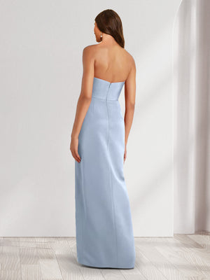 Sheath/Column Off-the-Shoulder Pleated Maxi Dresses Long Bridesmaid Dresses with Slit