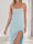 Sheath/Column Strapless Ruffle Slit Maxi Dresses Long Bridesmaid Dresses