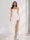 Sheath/Column Strapless Ruffle Slit Maxi Dresses Long Bridesmaid Dresses