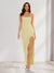 Sheath/Column Strapless Ruffle Slit Maxi Dresses Long Bridesmaid Dresses