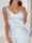 Sheath/Column Cow Neck Tie Back Maxi Dresses Long Bridesmaid Dresses with Slit