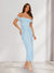 Sheath/Column Ruffle Off-the-Shoulder Maxi Dresses Long Bridesmaid Dresses