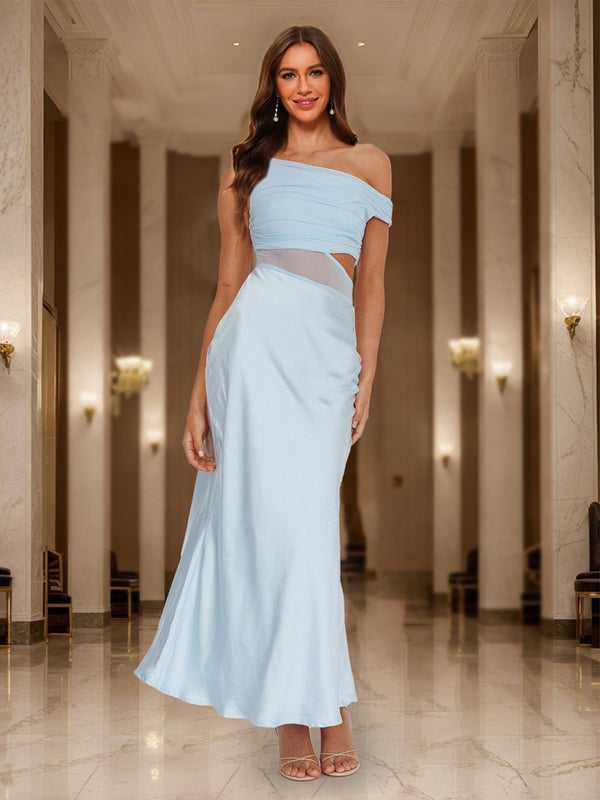 Trumpet/Mermaid Asymmetrical One-Shoulder Cutout Maxi Dress Long Prom Dresses