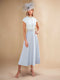 A-Line/Princess Beaded Scoop Neck Keyhole Midi Dress Mother of the Bride Dresses