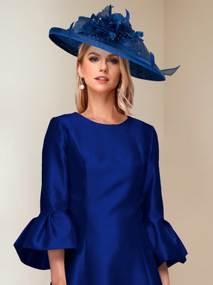 A-Line/Princess Scoop Neck 3/4 Sleeve Asymmetrical Wedding Guest Dresses