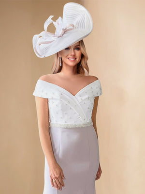 Trumpet/Mermaid Off-the-Shoulder Beaded Maxi Dress Mother of the Bride Dresses