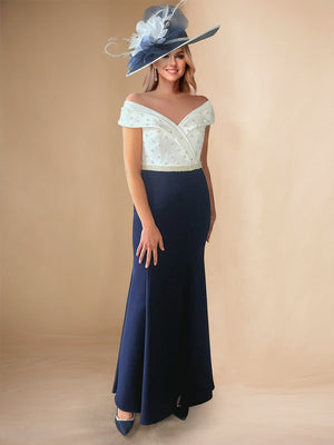 Trumpet/Mermaid Off-the-Shoulder Beaded Maxi Dress Mother of the Bride Dresses