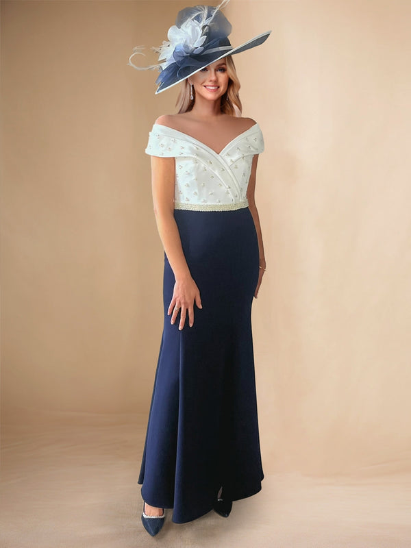 Trumpet/Mermaid Off-the-Shoulder Beaded Maxi Dress Mother of the Bride Dresses