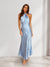 Sheath/Column Halter Ankle-Length Ruched Bridesmaid Dresses with Split Side