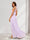 A-Line/Princess V-Neck Ruched Long Bridesmaid Dresses with Side Slit