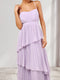 A-Line/Princess Spaghetti Straps Wedding Guest Dresses with Pleats & Ruffles