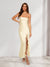 Sheath/Column Strapless Sleeveless Bridesmaid Dresses with Split Side & Ruffles