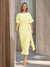 Sheath/Column Boat Neck Short Sleeves Wedding Guest Dresses with Sash