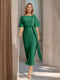 Sheath/Column Boat Neck Short Sleeves Wedding Guest Dresses with Sash