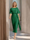 Sheath/Column Boat Neck Short Sleeves Wedding Guest Dresses with Sash
