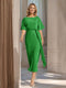Sheath/Column Boat Neck Short Sleeves Wedding Guest Dresses with Sash