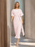 Sheath/Column Boat Neck Short Sleeves Wedding Guest Dresses with Sash
