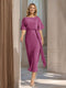 Sheath/Column Boat Neck Short Sleeves Wedding Guest Dresses with Sash