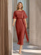 Sheath/Column Boat Neck Short Sleeves Wedding Guest Dresses with Sash