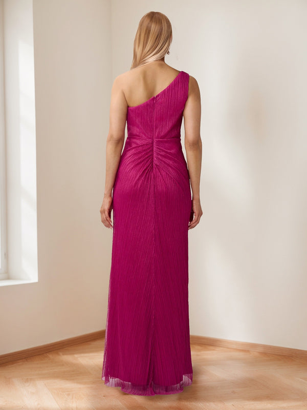 Sheath/Column Draped One Shoulder Ruched Wedding Guest Dresses
