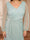 Sheath/Column V-Neck Crinkle Metallic Plus Size Wedding Guest Dresses with Illusion Sleeves