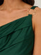 Sheath/Column One-Shoulder Ankle-Length Pleated Mother of the Bride Dresses with Split Side