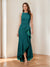 Trumpet/Mermaid Crew Neck High Low Ruched Mother of the Bride Dresses with Ruffles