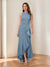 Trumpet/Mermaid Crew Neck High Low Ruched Mother of the Bride Dresses with Ruffles