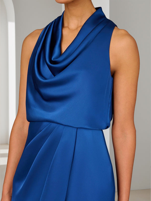 Sheath/Column Cowl Neck Knee-Length Ruched Mother of the Bride Dresses