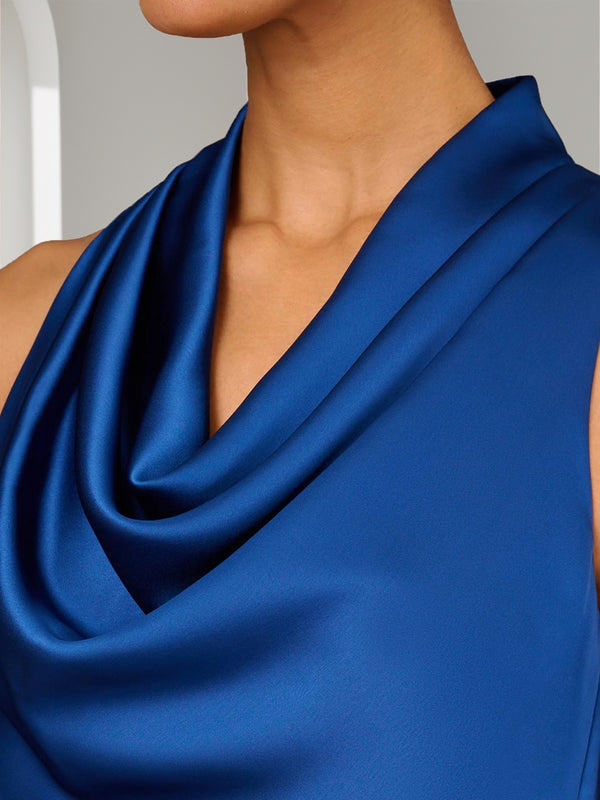 Sheath/Column Cowl Neck Knee-Length Ruched Mother of the Bride Dresses