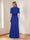 Trumpet/Mermaid Square Neck V-Neck Ruched Mother of the Bride Dresses with Jacket & Cascade Ruffle