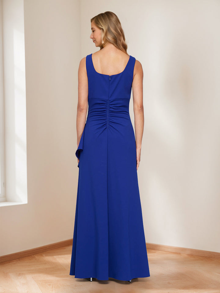 Trumpet/Mermaid Square Neck V-Neck Ruched Mother of the Bride Dresses with Jacket &amp; Cascade Ruffle