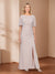 Sheath/Column Crew Neck Flutter Sleeves Ruched Mother of the Bride Dresses with Beads