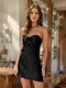 Sheath/Column Sweetheart Keyhole Lace-Up Pleated Party Dresses Short Homecoming Dresses