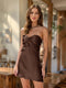 Sheath/Column Sweetheart Keyhole Lace-Up Pleated Party Dresses Short Homecoming Dresses