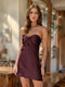 Sheath/Column Sweetheart Keyhole Lace-Up Pleated Party Dresses Short Homecoming Dresses