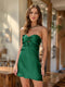 Sheath/Column Sweetheart Keyhole Lace-Up Pleated Party Dresses Short Homecoming Dresses