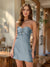 Sheath/Column Sweetheart Keyhole Lace-Up Pleated Party Dresses Short Homecoming Dresses